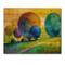 Designart - Colourful Ornamental Trees III - Modern Print on Natural Pine Wood